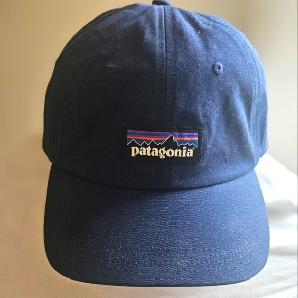 Patagonia Other - Patagonia Cap Unisex Navy Blue Black Logo Canvas Hat Adjustable Back Size S/M